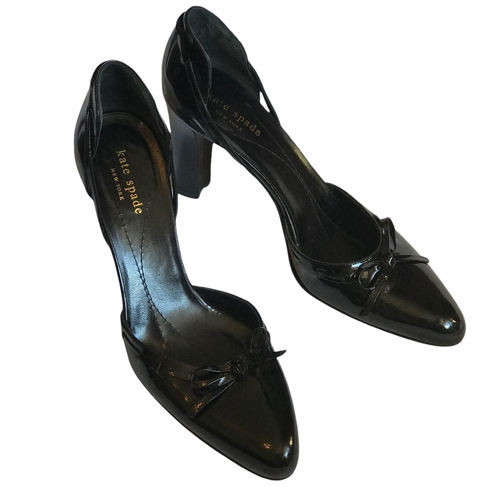Kate Spade Black leather D’Orsay Heels 8-1/2 AA